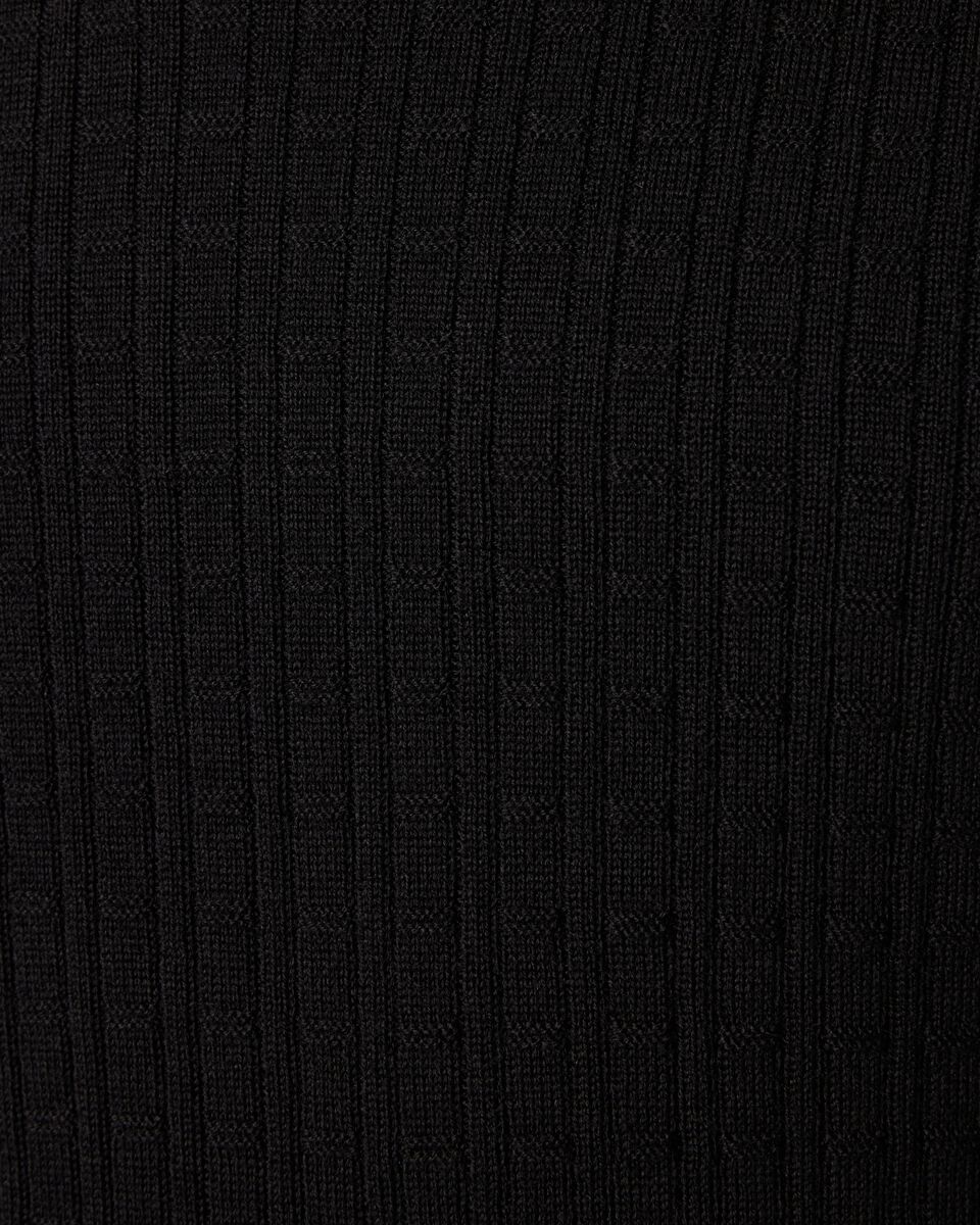Merino Wool Long Sleeve Crew Knit, Black, hi-res